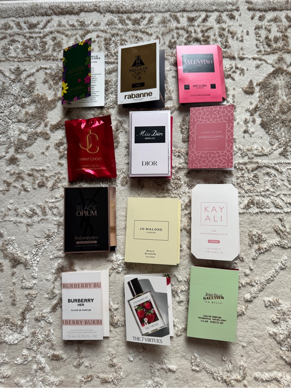 12 Pc Luxury Designer Perfume Sample Lot Dior YSL Kayali Valentino Burberry